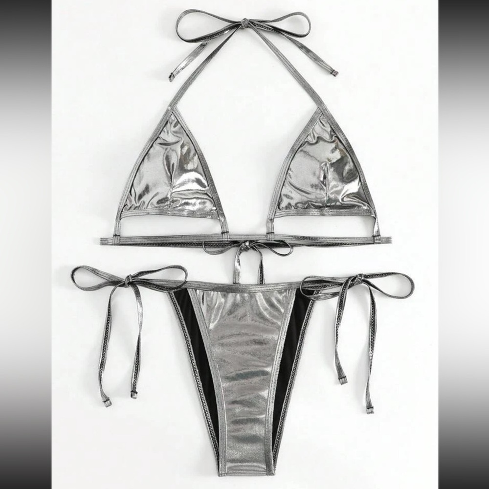 Silver Metallic Bikini